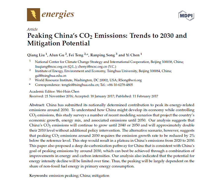 Peaking China's Co2